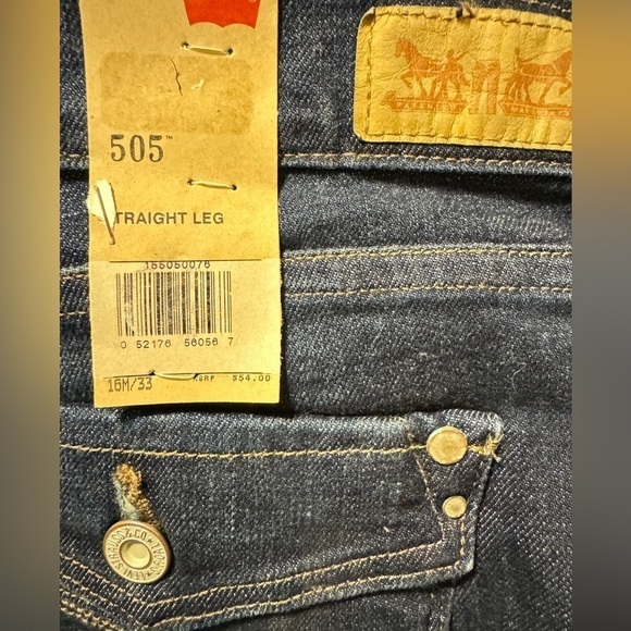 Levis 505 Midrise Straight Leg Jeans 16M/ 33 - Picture 4 of 8